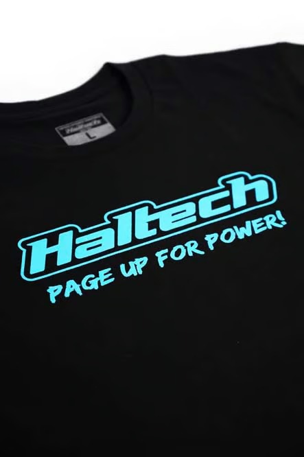 Haltech "Classic" T-Shirt Black with Blue Logo Size: 4XL